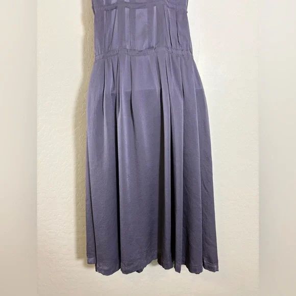 Lanvin Ete 2006 Y2K VTG 100% Silk Deep Lavender double drawstring waist dress 38 - Picture 9 of 12